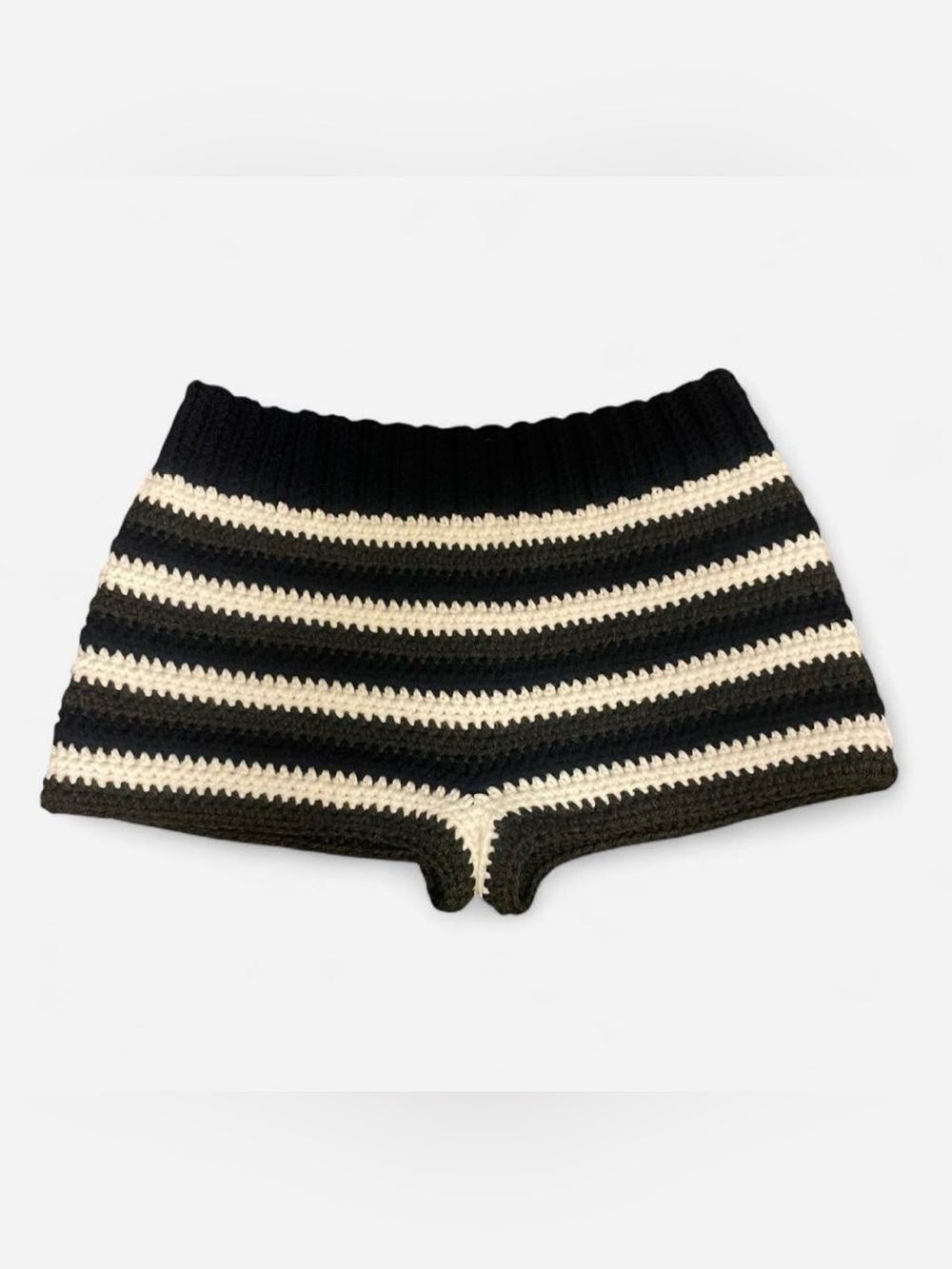 Handmade Crochet Navy, Grey & White Shorts 💙